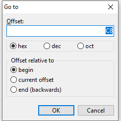 Going to offset 0xC8