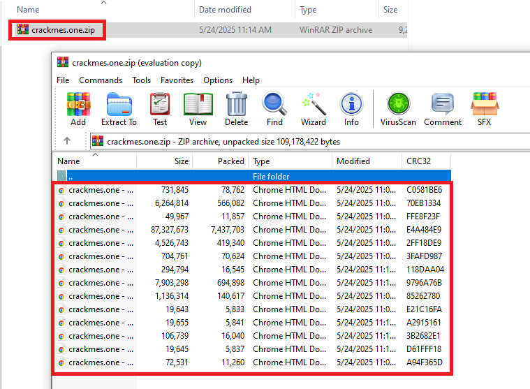 Packaging scraped files