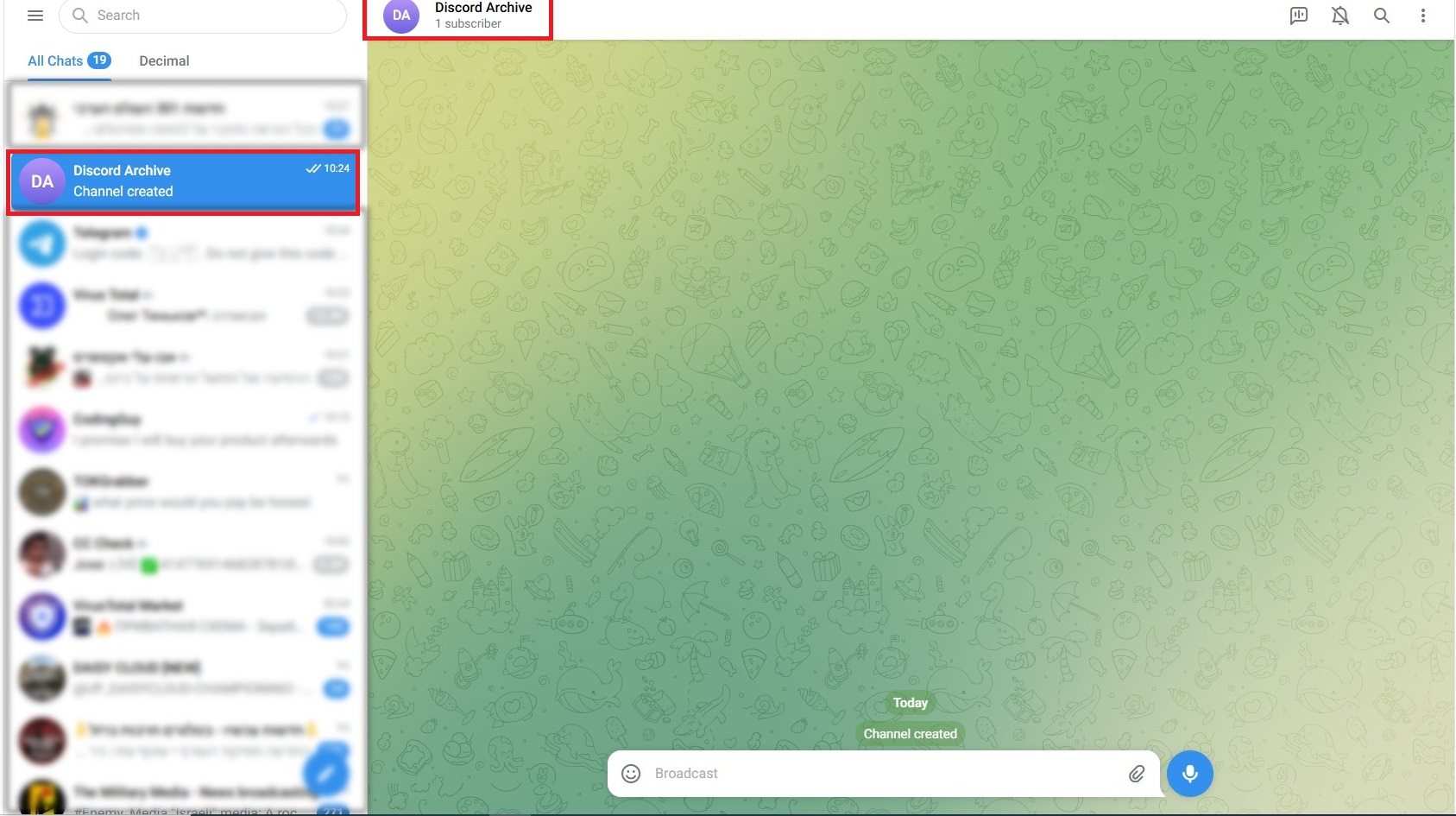 Creating a Telegram channel