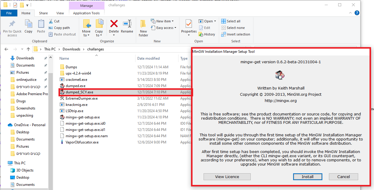 Successfully running dumped_SCY.exe