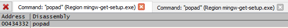 Searching for popad instruction